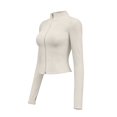 thumbnail image 5 of Women's Cropped Lightweight Stretchy Running Track Jackets Zip up Long Sleeve Athletic Yoga Tops with Thumb Holes Daily Travel Sun Protection Outfits, 5 of 5