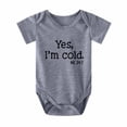 thumbnail image 1 of Body De Bebé Canastilla Onesies Para Niños Pequeños Niñas Niños Camiseta De Manga Corta Con Estampado De Letras Mono Romper Gris Odeerbi LM103-6350, 1 of 6