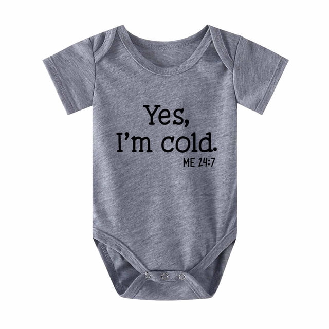 Body De Bebé Canastilla Onesies Para Niños Pequeños Niñas Niños Camiseta De Manga Corta Con Estampado De Letras Mono Romper Gris Odeerbi LM103-6350