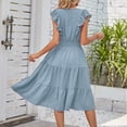 thumbnail image 4 of gakvbuo Summer Dresses For Women 2024 Vacation Trendy Tank Dresses Women's Summer Casual V-Neck Sleeveless Solid Color Dress, 4 of 6