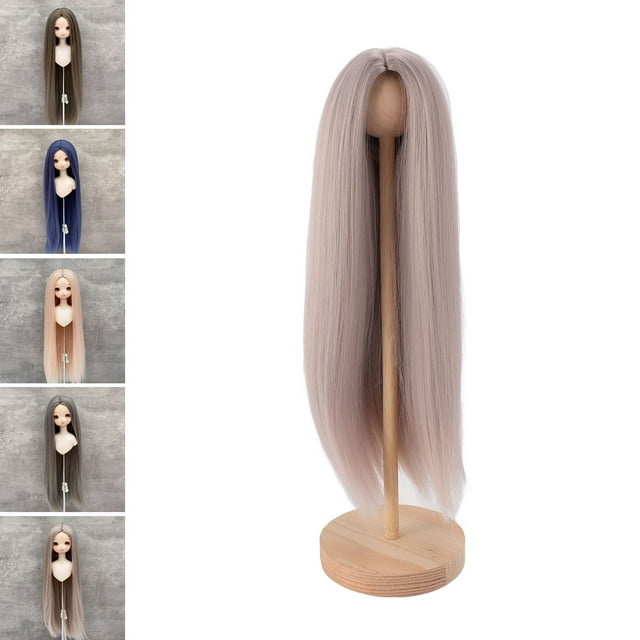 Peluca De Muñeca Larga Y Recta Para Muñeca De 1/4, Seda Suave De Alta Temperatura, Peinado DIY, Muñeca Articulada Con Bola, Colección, Adecuada Para Muñecas De 7-8 Pulgadas