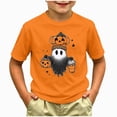 thumbnail image 2 of xaweyi Kids Halloween Cute Ghost T Shirt Short Sleeve Crew Neck Girls Holiday Party Top,Sizes 2-3 Years, 2 of 5