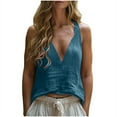 thumbnail image 2 of Hfnxid Tank Tops for Womens Casual V Neck Sleeveless Shirt Lightweight Loose Fit Y2K Solid Blouse Fashion Cami Camisoles, 2 of 7