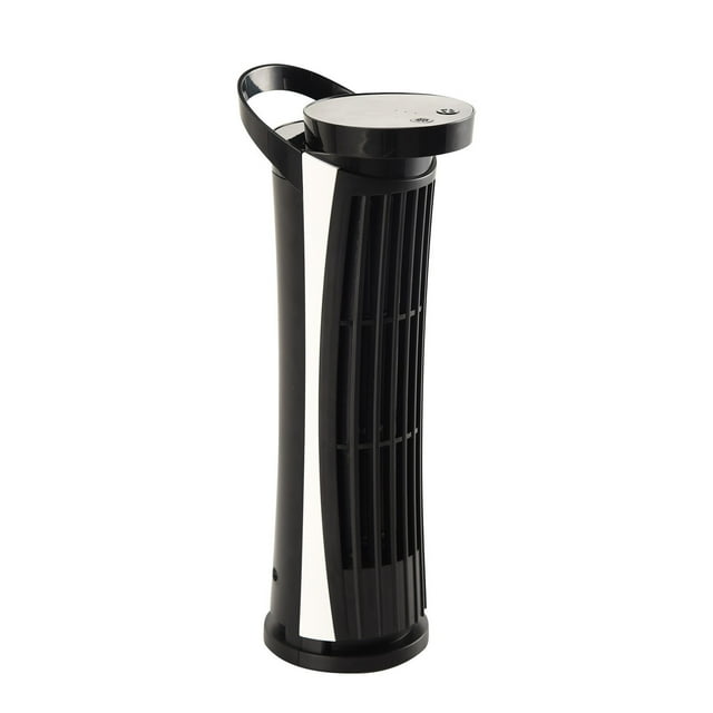 Ventilador de torre con lámpara de escritorio USB, 2 velocidades y 2 modos de iluminación. Enfriador personal portátil sin aspas para oficina, dormitorio y hogar. Diseño compacto de 26 x 7,5 cm con m
