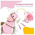 thumbnail image 4 of Rocking Horse with Sound, Ride on Horse with Saddle, Toddler Rocker, Gift for 3-8 Year Old, Pink, 4 of 5