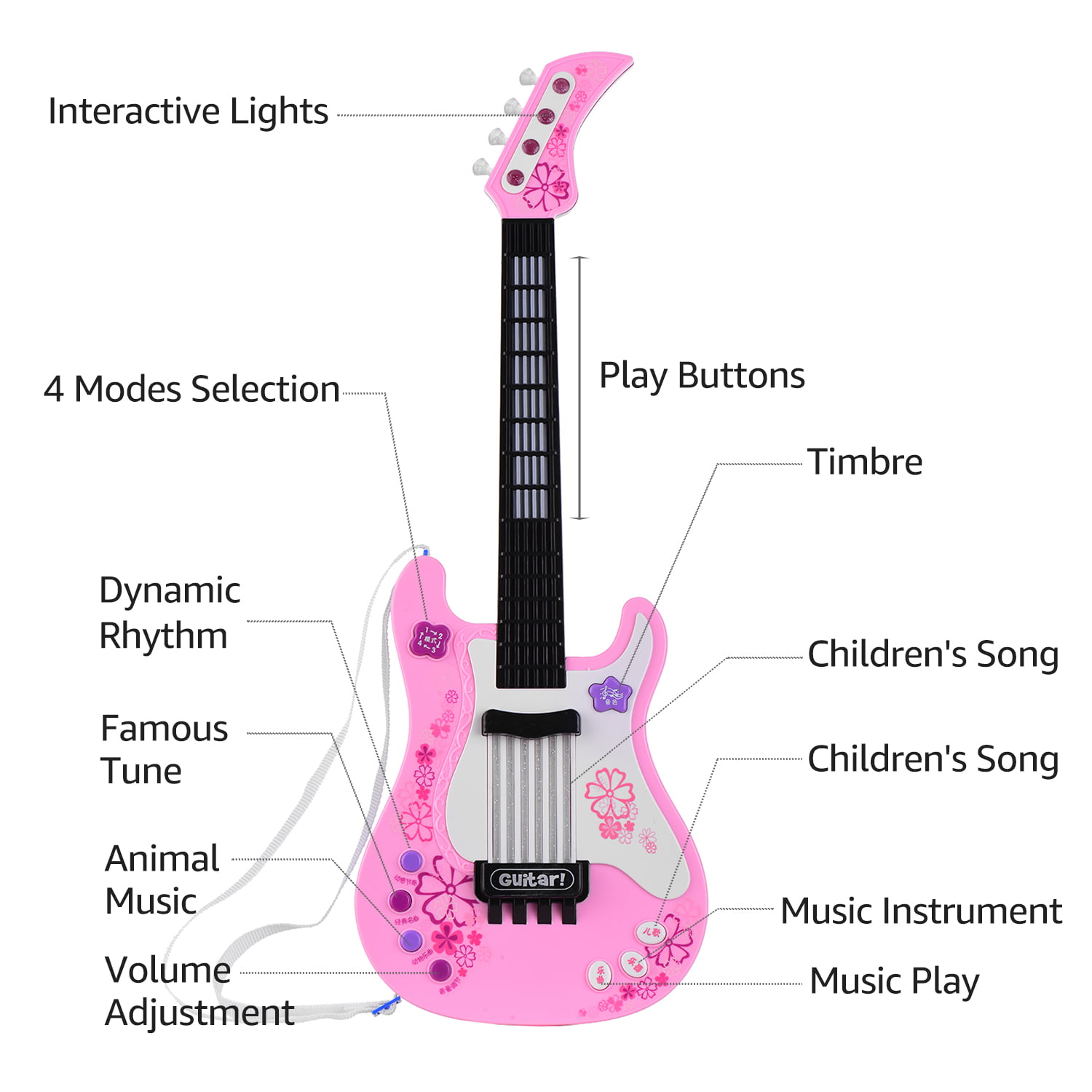 KIDS Toy Electric Guitar Interactive lights and music FUN 