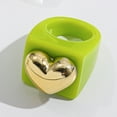 thumbnail image 4 of Womens Fashion Resin Big Heart Ring, European American Style, Plastic Resin Material, Single Love Ring (1.7cm Inner Diameter), 4 of 6