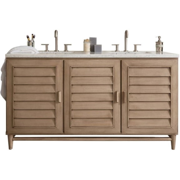 James Martin Vanities 620-V60D-WW-3CAR Portland 60" Free Standing Double Vanity Set - Wood