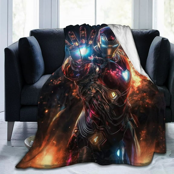 Iron Man Ultra-Soft Micro Fleece Blanket Cozy Blanket Thick Warm Plush Throw Blanket Sofa Cushion 50"X40"
