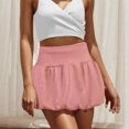 thumbnail image 2 of Loopsun Womens Summer Skirts, Fashion Skirt Womens Solid Short Puff Hem Flared A-Line Skirt Pink L, 2 of 4