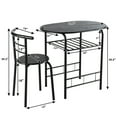 thumbnail image 2 of Patiojoy 3 PCS Kitchen Dining Set Compact Bistro Pub 2 Chairs & Table Black, 2 of 5