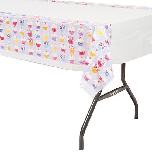Happy Birthday 'Sweet Cupcake' Plastic Table Cover (1ct)