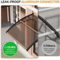 thumbnail image 5 of Window Awning Door Canopy, 40" x 40" Window Awning Overhead Modern Polycarbonate Cover Outdoor Front Porch Patio Canopy UV Rain Snow Sunlight Protection Hollow Sheet/Brown, 5 of 7