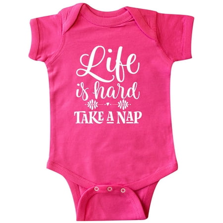 

Inktastic Funny Napping Quote Life Is Hard Nap Gift Baby Girl Bodysuit