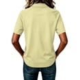 thumbnail image 7 of Garbnen Women's Polo Shirts Raglan Collared Henley Women Short Sleeve Tops Solid Color Casual Dressy Business Golf Shirts Women Yellow L, 7 of 7