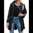 thumbnail image 2 of Chaqueta Impermeable Ligera para Mujer, con Capucha, Mangas Largas y Cremallera, para Actividades Al Aire Libre Negro L, 2 of 9