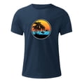 thumbnail image 4 of Fnnxeal Mens Big & Tall White Graphic T-Shirt Retro Sunset Palm Tree 100% Cotton Relaxed Fit Streetwear Summer Beach Tee,Size 3XL, 4 of 5