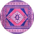 thumbnail image 1 of Ahgly Company Indoor Round Medallion Purple Traditional Area Rugs, 6' Round, 1 of 4