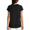 thumbnail image 4 of Hanes Women's Short-Sleeve Peasant Henley Tee, 4 of 5