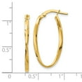 thumbnail image 3 of Leslie's Real 14kt Yellow Gold Twisted Oval Hoop Earrings; for Adults and Teens; for Women and Men, 3 of 3