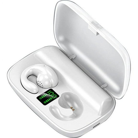 Wireless Earbuds with Earhooks Mini Bone Conduction Headphones Waterproof Bluetooth Open Ear Earbuds Cycling Earpiece Noise Canceling Headset Sports Bluetooth 5.0 Earphones Headset for Cycling Driving