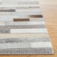 thumbnail image 4 of SAFAVIEH Studio Leather Kenyon Striped Runner Rug, Ivory/Grey, 2'3" x 8', 4 of 13