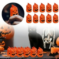 Halloween Foam Pumpkin Set (10PCS) - Mini Ghost Face Pumpkins for DIY Decor, Table Centerpieces, Wreath Making & Spooky Bouquet Arrangements
