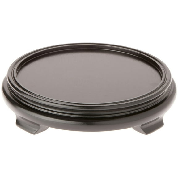 Plymor Black Round Wood Veneer Footed Display Base, 9.5" W x 9.5" D x 2" H (8" Display Diameter)