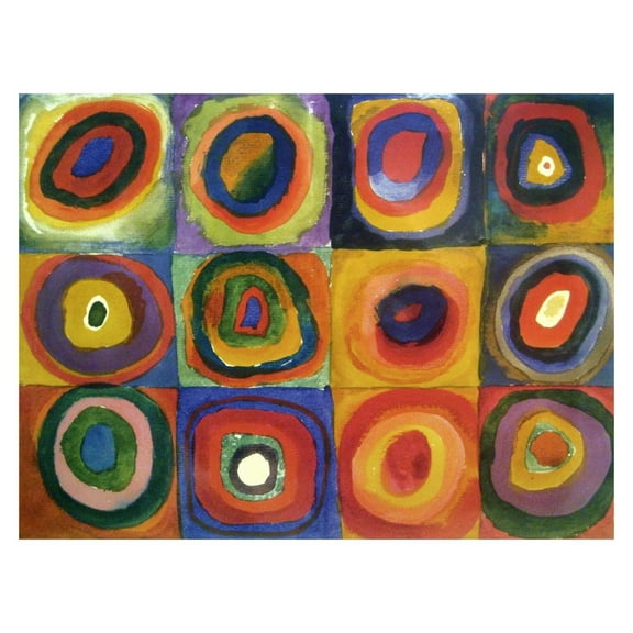 Global Gallery's 'Squares with Concentric Circles' By Wassily Kandinsky Unframed Giclee on Paper Print