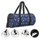thumbnail image 3 of Fotbe Skull purple flower Bolsa Deportiva de Lona Plegable con Estampado, Bolsa de Gimnasio con Bolsillo Seco/Húmedo, Bolsa de Viaje Ultraligera de Gran Capacidad, 3 of 6