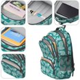 thumbnail image 4 of Paisley and Damask Green Pattern Cute School Backpack Bag with Padded Back and Adjustable Shoulder Straps 16.9 X 12.6 X 5.9 Inches, 4 of 5
