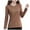 Coffee, variant on Womens Shirts Pullover V Neck Long Sleeve Nylon Spandex Tops Solid Color Summer Trendy Shirts for Women