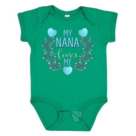 

Inktastic My Nana Loves Me with Flowers and Hearts Gift Baby Boy or Baby Girl Bodysuit