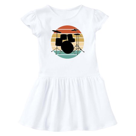 

Inktastic Drum Set Retro Drummer Sunset Gift Baby Girl Dress