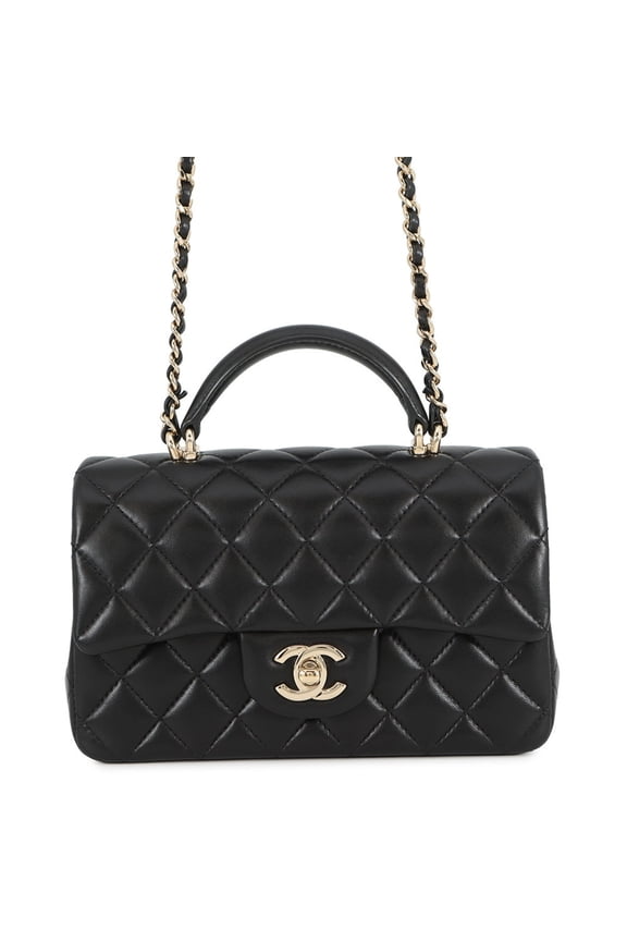 Pre-Owned Chanel Chain Shoulder Bag Matelasse Coco Mark Mini Lambskin AS2431 CHANEL...
