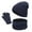 Navy, variant on YOUSNH Women&Men Autumn Winter Warm Cute Wool Hat Scarf Gloves Slouchy Three Pieces Winter Snow Knit Cap Screen Mittens Scarves Sets Hat Scarf Glove Set Grey One Size