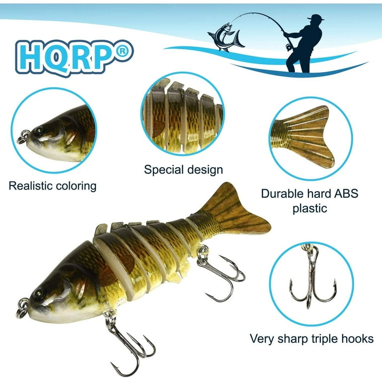 HQRP 3.9 Fishing Lure 0.6oz Freshwater Lakes River Fish Bait Jointed  Multi-Section S-Shaped Topwater 