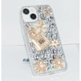 thumbnail image 3 of Funda brillante para iPhone 14, lujosa funda de TPU suave con diseño de botella de perfume 3D y gemas de diamantes de imitación y flores, para mujeres y niñas con iPhone 14 de 6.1 pulgadas (2022), 3 of 5