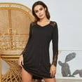 thumbnail image 2 of AVAIL Nightgown Womens Long Sleeve Warm Sleepwear V-Neck Lace Loungewear S-XXL, 2 of 6