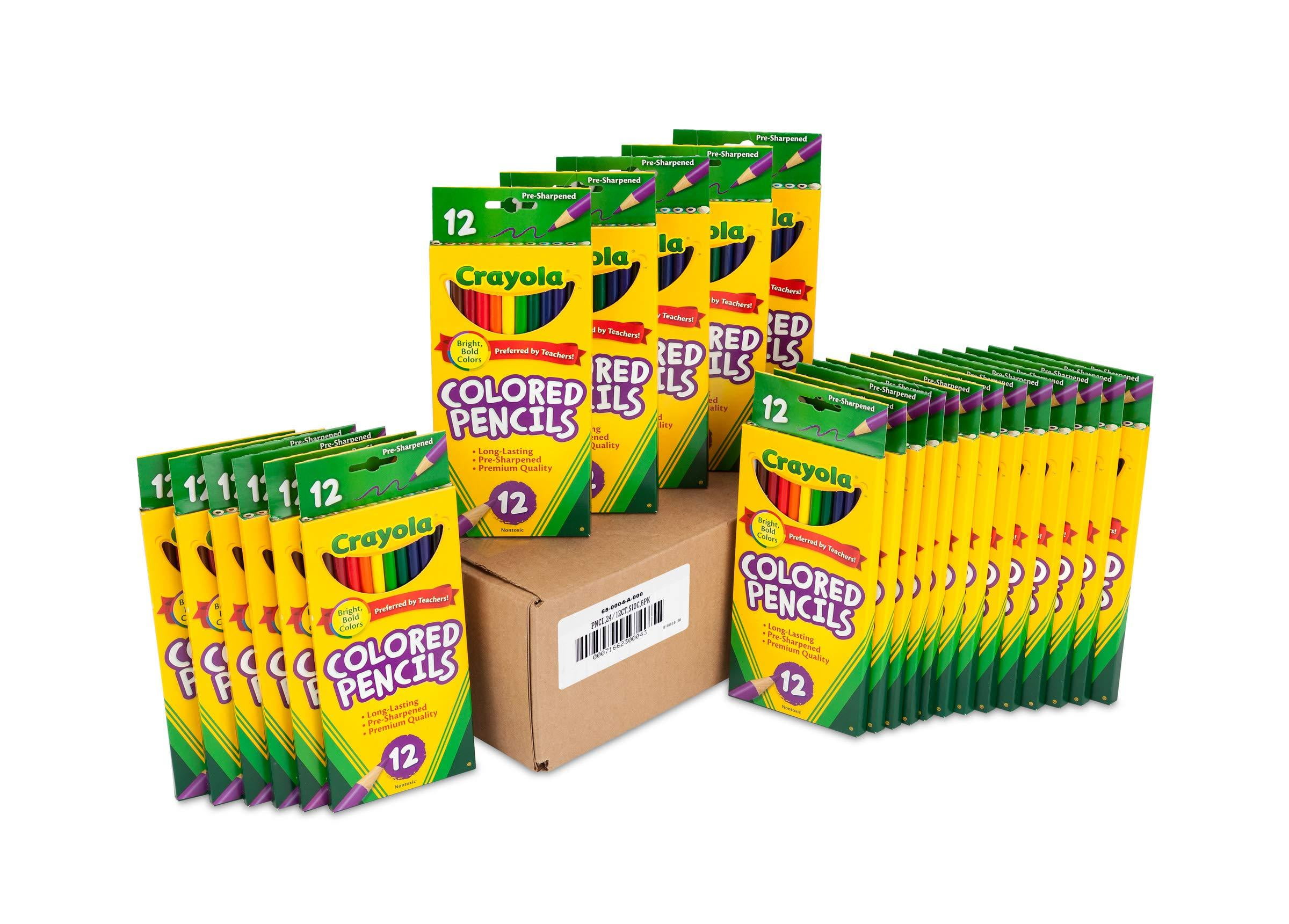 Crayola Colored Pencils 12 Each (Pack of 24), Pre-sharpened, Assorted Colors