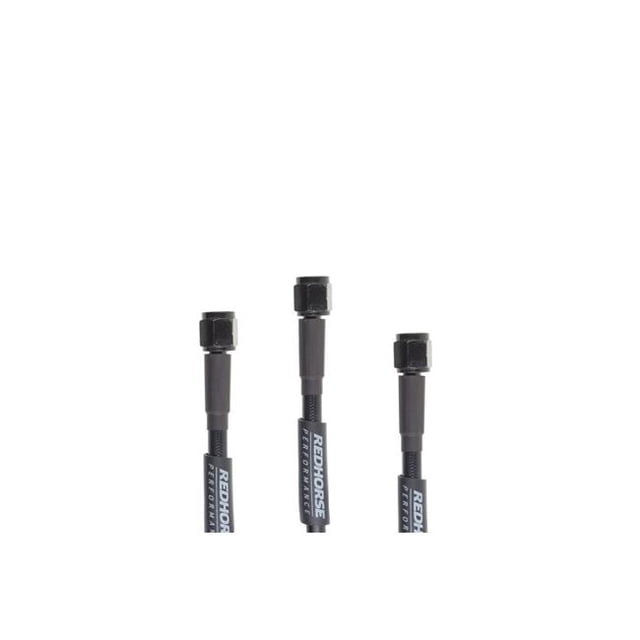 15 in. Straight -4 to Straight -4 Pre-assembled Brake Line, Black