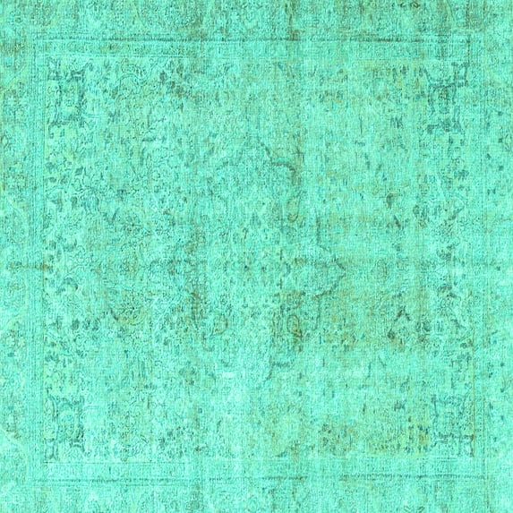 Ahgly Company Indoor Square Persian Turquoise Blue Traditional Area Rugs, 3' Square