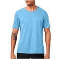thumbnail image 4 of Felirenzacia Men's Quick Dry Breathable Athletic Performance Mesh T-Shirt Pullover Shirt Tee Top for Big Men Light Blue,S, 4 of 7