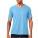 thumbnail image 5 of Ceisia Men's Slim Fit Short Sleeve Crew Neck Athletic T-shirt Quick Dry Solid Color Workout Top Light Blue M Gifts, 5 of 6