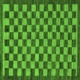 thumbnail image 1 of Ahgly Company Indoor Square Checkered Green Modern Area Rugs, 5' Square, 1 of 4
