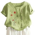 thumbnail image 1 of Womens Summer T-Shirts Tops Tee Blouses Short Sleeve Floral Casual Loose Plus Size, 1 of 1