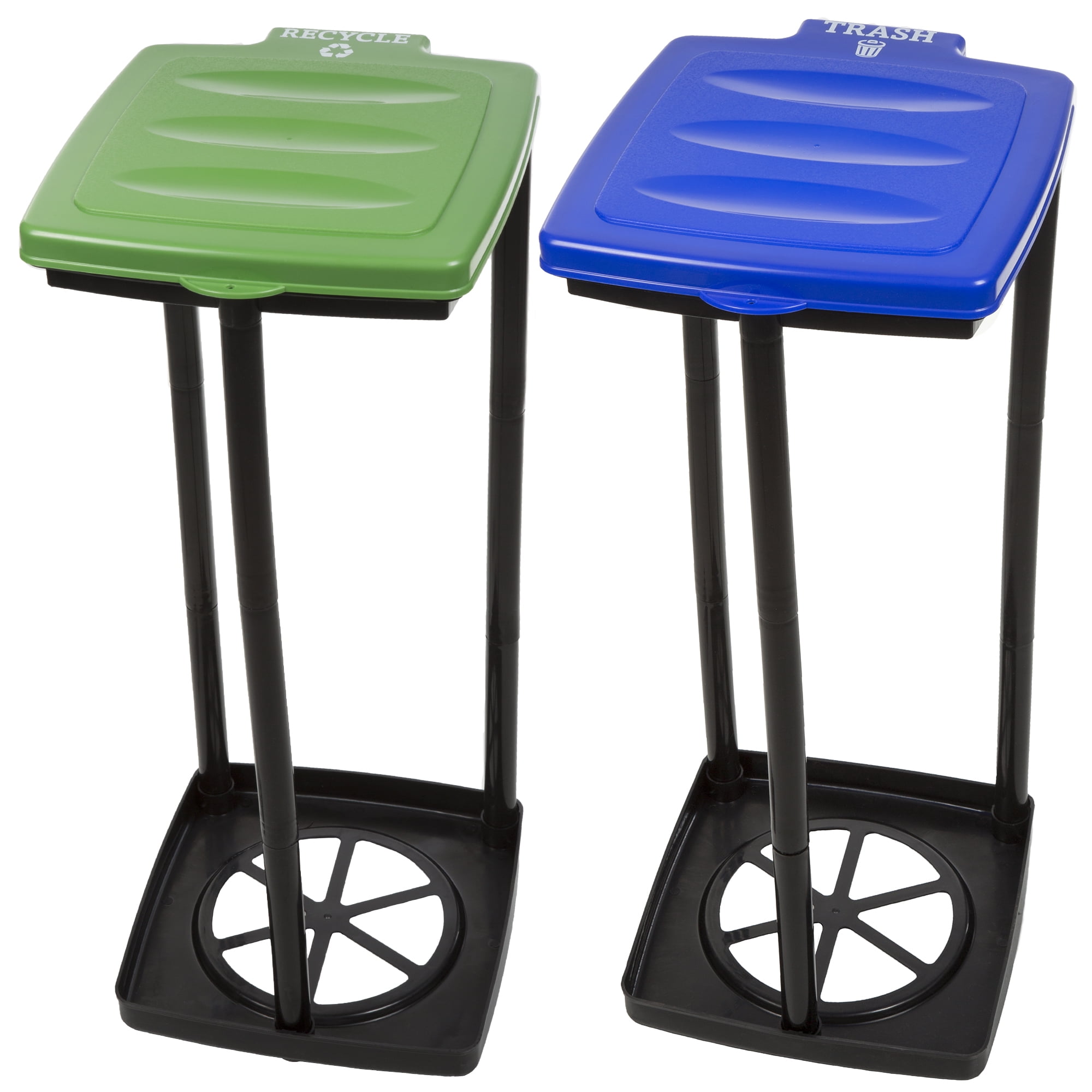 Portable Trash Bag Holder- Collapsible Trashcan for Garbage and Indoor / Outdoor Use By Wakeman Outdoors- Ideal for Camping Recycling and more (Green)