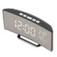thumbnail image 3 of Reloj digital LED con 3 niveles de brillo, función de repetición, USB, alimentado por batería, despertador electrónico con espejo y pantalla de temperatura y humedad, luz blanca, 3 of 10