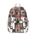 thumbnail image 3 of Red Plaid Dog Jigsaw Puzzle Backpack for School,Cute School Bag,Schoolbag with Adjustable Shoulder Straps & Padded Back,15"x11.42"x5.5", 3 of 6