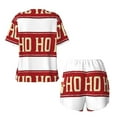 thumbnail image 5 of Naloa Ho Ho Ho Women's Short-Sleeved Pajama Set, Loungewear, Summer pajamas, Breathable Cozy - Medium, 5 of 9